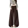 Cross2026 Otoño Invierno Nuevo Estilo Super Buen Ajuste Estilo Coreano Sencillo Tela de Algodón Puro Súper Suave Jeans de Pierna Ancha Mujer