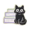 Venta Caliente Transfronteriza Serie Gato Lector Insignias Dibujos Animados Gato Negro Accesorios de Animales Bolsos de Nicho Ropa Broches de Metal