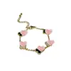Pulsera de Circonita Cuatro Hojas Corea del Sur Pulsera Sencilla Joker Sentido de Alta Gama Nicho Temperamento Pulsera de Novia Venta al por Mayor Mujeres