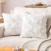 Funda de Cojín Conejo Blanco de Pascua Funda de Cojín Decorativa para Sofá de Sala de Estar de Primavera Cojín con Estampado de Conejo Festivo
