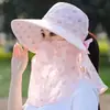 Chapéu Respirável Novo para Colheita de Chá de Verão, Máscara Facial, Proteção para o Pescoço, Chapéu de Sol Integrado, Chapéu de Sol para Exterior Anti-UV