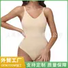 Body Modelador Tanga Transfronteiriço Feminino Estilo Europeu e Americano Controle de Barriga Abertura Inferior Levanta Bumbum Sem Alças Suporte para Seios Modelador Corporal Sem Costura