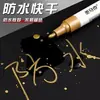 Caneta Retoque de Pintura para Tábua de Pedra, Caneta de Pintura para Metal, Marcador Vermelho à Base de Óleo à Prova d'Água de Secagem Rápida, Marcador de Letreiros que Não Desbota
