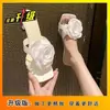 Chinelos Florais Preguiçosos da Moda Estilo Coreano Nova Coleção Primavera/Verão 2025 Casuais Versáteis Quadrados de Calçar Sandálias Femininas para Exterior