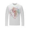 Camiseta de manga larga para hombre, camiseta de moda de otoño, nueva camiseta, ropa superior para hombre, elástica, de talla grande, con cabeza de león y diamantes de imitación