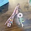 Colgante de Borla de Cuerda Colorida Tejida, Cadena para Teléfono con Lazo y Cuentas, Llavero, Adorno para Llavero de Bolsa y Coche, Regalo