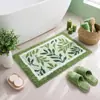 Alfombra de Felpa Absorbente para Baño Dopamina Alfombra Tufted Antideslizante Personalizada Puerta de Inodoro Tulipán