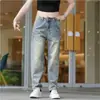 Jeans de alta gama para hombre, nuevo estilo primavera y otoño 2026, pantalones largos casuales rectos holgados versátiles para hombre para verano