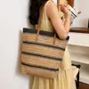 Bolsa de Palha Tecida para Férias na Praia para Mulheres 2026 Nova Coleção Primavera/Verão Bolsa de Ombro Único Bolsa Tote Grande de Balde Bolsa de Palha