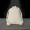 Bolsa de Algodón Grueso con Cordón en Color Natural, Se Puede Estampar con Logo, Bolsa de Algodón Puro para Guardar Joyería y Bolsa de Regalo