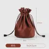 Bolsa de terciopelo con cordón y fondo redondo transfronteriza, bolsa ultra suave con cordón para accesorios, joyería, empaque de vino y almacenamiento de palo de selfie