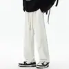 Pantalones Largos Casuales Versátiles Rectos de Otoño Nuevos para Hombre Pantalones Deportivos Sueltos de Pierna Ancha Pantalones de Pierna Ancha con Caída de Hoja Curva