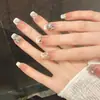 Uñas Portátiles Hechas a Mano, Puntas de Uña de Longitud Media con Forma de Almendra, Parches para Uñas Estilo Ins al por Mayor, Uñas Postizas Portátiles Ojo de Gato