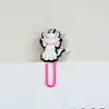 Clipes de papel de borracha macia em PVC de gato e cachorro de desenho animado fofo, material de papelaria criativo para estudantes, clipes de fichário coloridos, marcadores de página para escritório e documentos
