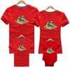Nueva camiseta de manga corta con cuello redondo y estampado de algodón peinado de producción propia para padres e hijos del tour del cubo de Rubik de verano, venta al por mayor