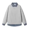 Moletom ACU Masculino de Malha Waffle Falso Duas Peças com Blocos de Cor Xadrez para Homens, Outono e Inverno 2026, Camisa Polo Única com Gola Reversível para Homens