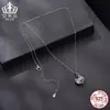 Colar Aiful Original Asas de Coração Moissanite Brilhante Corrente de Clavícula em Formato de Coração Joia de Prata Esterlina S925 para Mulheres