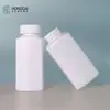 Botella dispensadora de boca ancha de plástico 250 ml Blanco Cápsula de PE Botella de empaque cuadrado Tapa de rosca Botella para polvo Botella de limpieza de tuberías