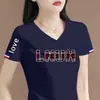 Camiseta de manga corta de marca con sobrestock de comercio exterior transfronterizo para madres jóvenes, camiseta básica de talla grande, top de moda para mujeres petite