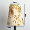Pantalla de Lino Plisado Pastoral Floral Retro para Lámpara de Piso Colgante de Mesita de Noche de Dormitorio Hotel Accesorios
