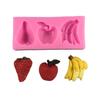 Simulación plátano fresa manzana granada piña DIY pastel de chocolate molde de silicona decoración moldeado horneado
