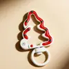 Árbol de Navidad Pintado de Colores Hebilla de Resorte Accesorios para Llavero Hechos a Mano DIY Colgante de Muñeco de Caricatura Color Caramelo