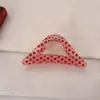 Presilha de Cabelo Rosa com Bolinhas Estilo Coreano e Japonês com Toque de Luxo, Presilha de Cabelo Laço Delicada para Penteado de Coque na Parte de Trás da Cabeça, Acessório de Cabelo Presilha Tubarão