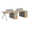 Escritorio y Silla de Oficina Modernos y Sencillos para Personal, Juego para 2 o 4 Personas, Estación de Trabajo de Escritorio para Computadora de Empleado
