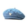 Fábrica de Boinas de Mezclilla al por Mayor Sencilla y Fresca Sombrero de Artista para Exteriores Otoño e Invierno para Mujer Beret Hat de Comercio Exterior Japonés y Coreano