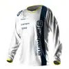 Maillot de descenso, ropa para moto todoterreno, camiseta de manga larga para bicicleta de montaña, camiseta de cuello redondo, transpirable
