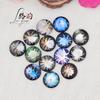 Venta directa de fábrica redonda con figura de cristal parche de vidrio DIY joyería cuentas sueltas accesorios patrón de loto Time Gem