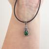 Collar con colgante de granate Pixiu vintage de plata de ley S925 para hombre y mujer, regalo de Año Nuevo.