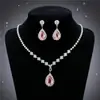 Colar de Gota d'Água com Zircônia Fashion Luxo Leve Temperamento de Alto Padrão Corrente para Clavícula Colar Exquisito de Luxo Leve Brinco Atacado