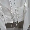 Tops Retro Franceses 2026 Otoño Nueva Moda Versátil Moldeador de Cintura Diseño de Alta Gama Camisa con Cordones para Mujer