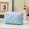 Estilo Transfronterizo Nuevo Estilo Cuadros Lazo Embrague de Gran Capacidad Bolso de Maquillaje Billetera Portátil Estilo Fresco Estilo Estudiante Japonés y Coreano