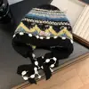 Chapéu de tricô retrô estilo Fair Isle para mulheres, quente e protege as orelhas para outono e inverno, chapéu de enfiar que afina o rosto, balaclava étnica