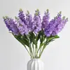 Flor Violeta Artificial Tallo Único Delphinium Morado Arreglo Floral Decorativo para Hotel Boda Flor Violeta Artificial Blanca