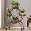 Soporte para Flores para Sala de Estar, de Pie, Móvil con Ruedas, Soporte de Hierro Forjado de Múltiples Niveles para Macetas de Plantas Verdes, Soporte para Flores de Balcón para Uso Doméstico