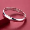 Pulsera Lisa de Círculo y Corazón con Sutra para Mujer, Pulsera Sencilla de Concubina Imperial, Pulsera Abierta de Estilo Étnico, Regalo del Día de la Madre para Mamá