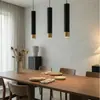 Lámpara Colgante Minimalista de Tubo Largo con Portalámparas Gu10, Modelo Popular de Exportación para Barras de Bar, Recepciones y Comedores, Disponible en Varias Formas y Colores