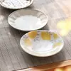 Prato Pequeno de Cerâmica Importado Japonês 14cm para Uso Doméstico, Prato de Porcelana com Cor Sob Esmalte, Lindo Prato para Lanche de Chá da Tarde, Prato Pequeno Plano