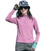 Roupa Outdoor de Secagem Rápida Tops de Manga Comprida Femininos Absorvente de Suor Elástico Respirável Corrida Esportes Caminhada Montanhismo Proteção Solar Camiseta de Secagem Rápida