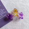 Presilha de cabelo com gradiente transparente transfronteiriça, flor de três ovos, acessórios para cabelo de férias na praia, clip de tubarão para parte de trás da cabeça, feminino