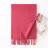 Bufanda de Lana de Color Sólido con Ambiente Invernal, Lujo Ligero, Chal de Borlas de Gama Alta, Bufanda Cálida de Moda para Viajar al Trabajo al por Mayor