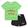 Camiseta de cuello redondo para niños, pantalones cortos, camiseta informal coreana, conjunto de camiseta interior absorbente de sudor, de caramelo, de verano 2023