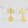 Colgante Chapado en Oro de 14K que Conserva el Color con la Palabra "Fortuna" Pulsera de Amuletos Pequeños Accesorio Pulsera DIY Accesorios de Cuentas para Collares Venta al por Mayor D104