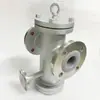 Filtro Azul Revestido de Flúor Resistente a Ácido e Álcali DN50 PN16 Flange Meio Corrosivo Adequado para Tubulação Química de Petróleo