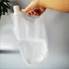 Bolsa de agua plegable de 2 l para acampar al aire libre, ciclismo, escalada, transparente, para beber, con serigrafía
