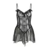 Ropa Íntima Sexy Luna Privada Puro Deseo Tentación Pijama de Malla Coqueteo Top Tubo Transparente Uniforme Encaje Apasionado Traje Caliente