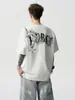 Camiseta de Manga Corta con Estampado de Flores de Vid de Verano para Hombre y Mujer Estilo Americano Marca de Tendencia Sentido del Diseño Retro High Street Camiseta de Verano
